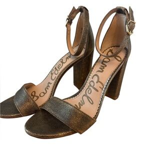 Sam Edelman Yaro Block Heel Gold Sparkle